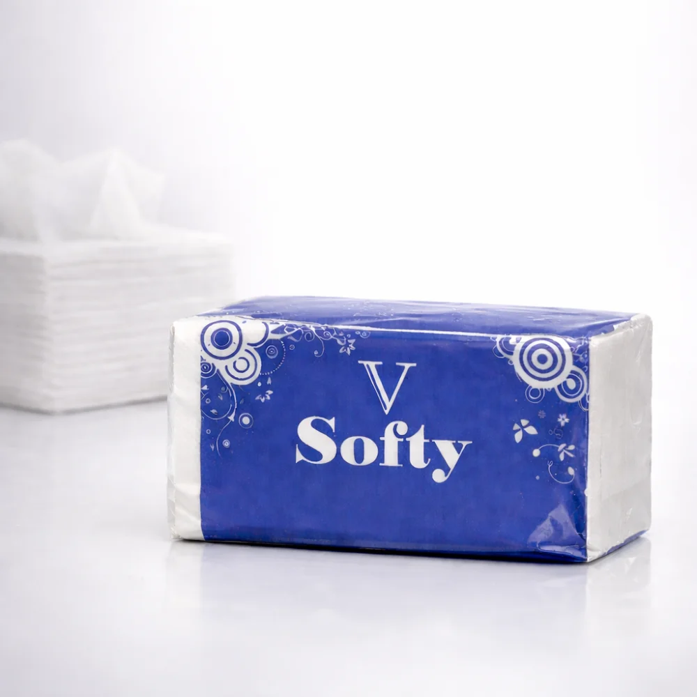 Softee 27×30 cm 100 Pulls 16–17 GSM Single Ply Virgin Deluxe Embossed Soft Facial Tissues