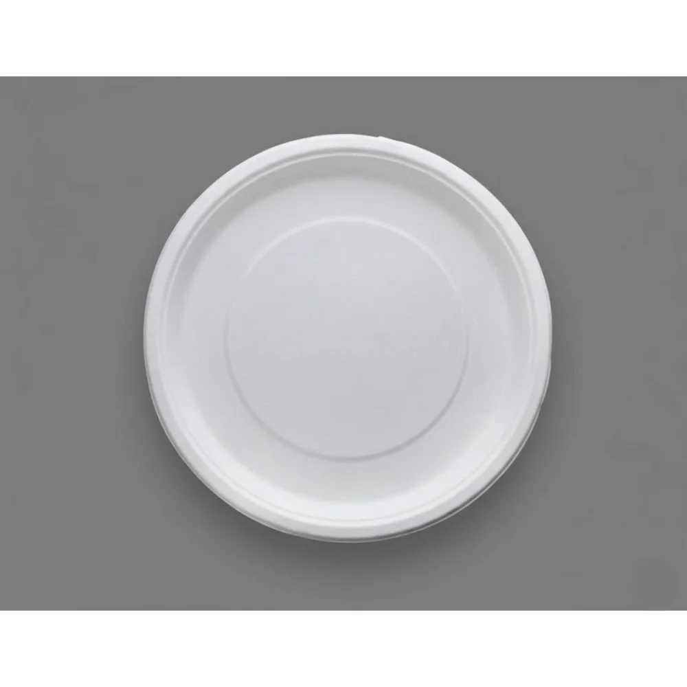 Round Bagasse Plate | Standard Profile | Compostable Tableware | MOQ 600
