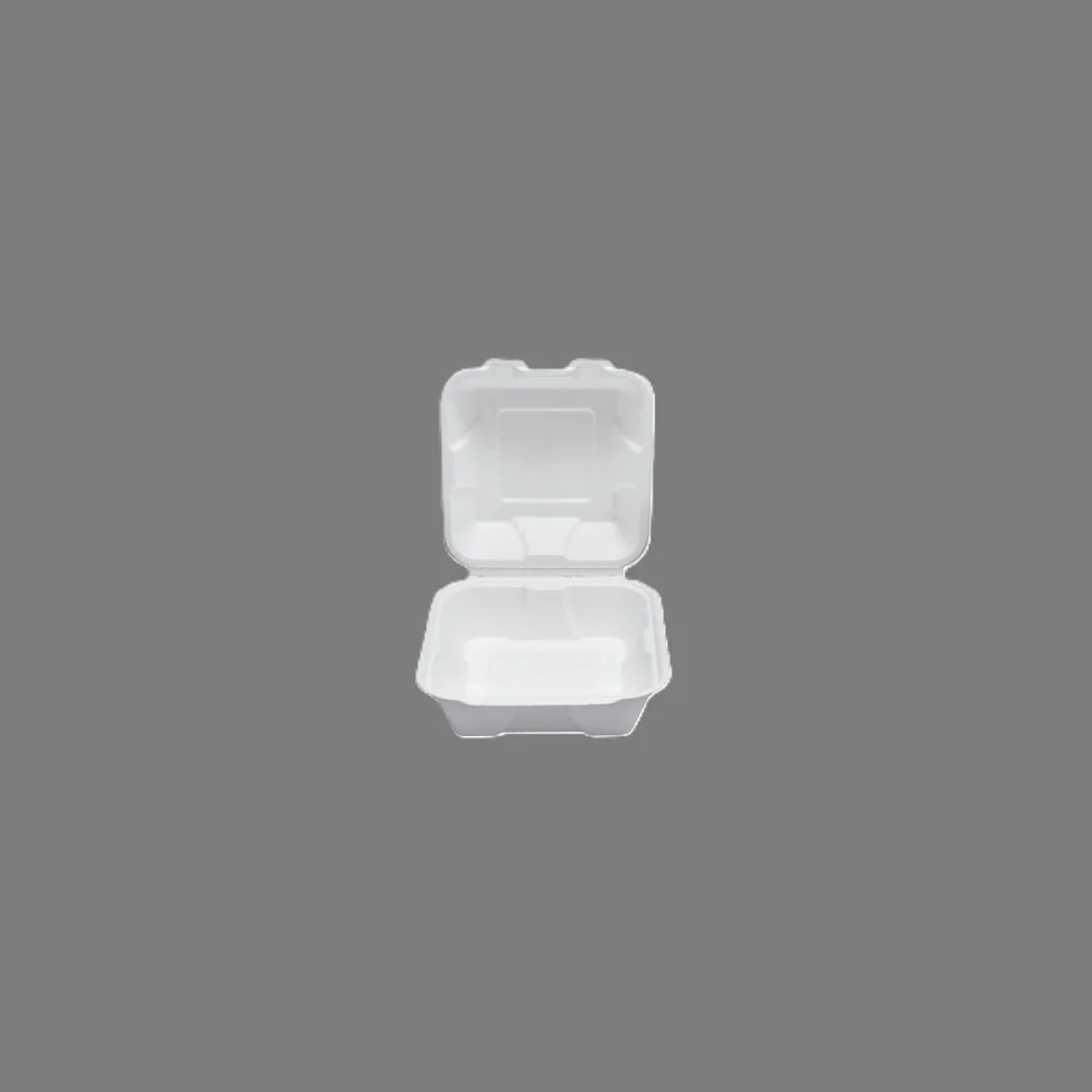 Compartment Bagasse Clamshell | Hinged Closure | Compostable Packaging | MOQ 600