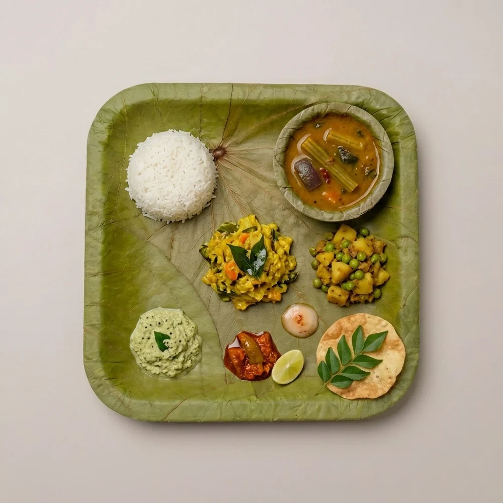 8" Square Plate | Sal Leaf | Stick Stitch | Export-Grade Bio-Degradable | MOQ 5000