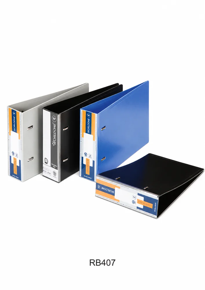 WORLDONE PP Voucher File A5 2D Ring | Polypropylene | 175-200 Pages | Heavy Duty Metallic Clip | Accounts Office Financial Filing
