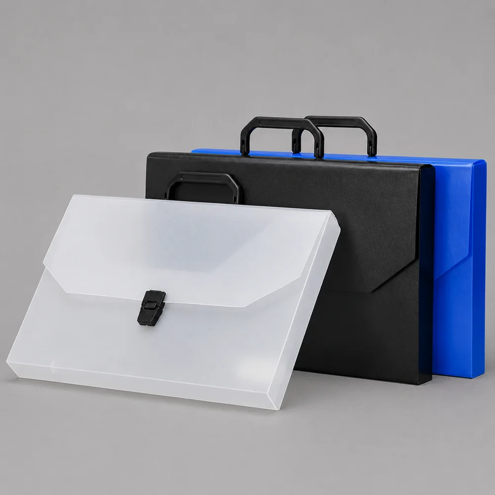 WORLDONE Document Case F/C with Handle & Lock | Polypropylene PP | 400 Pages | Secure Corporate Office Legal Document Storage