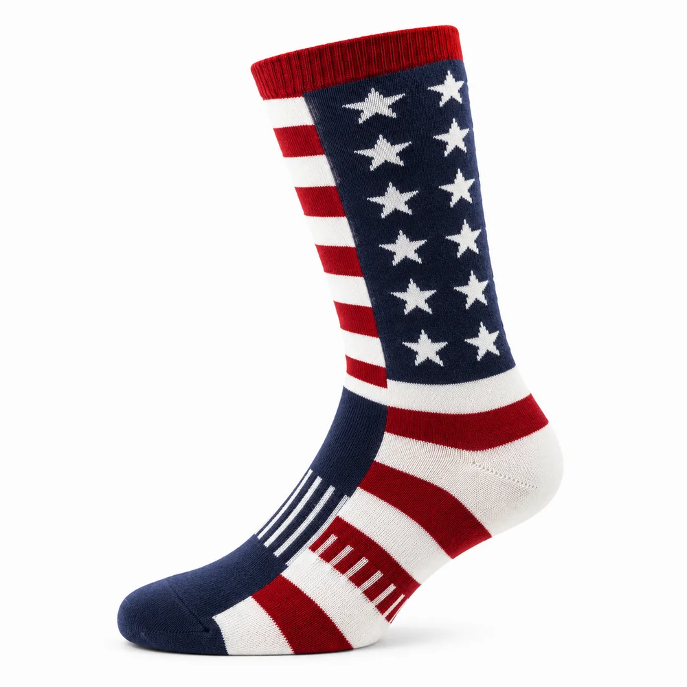 Mens Crew Length Polyester Socks Smooth Non-Terry Comfort Fit
