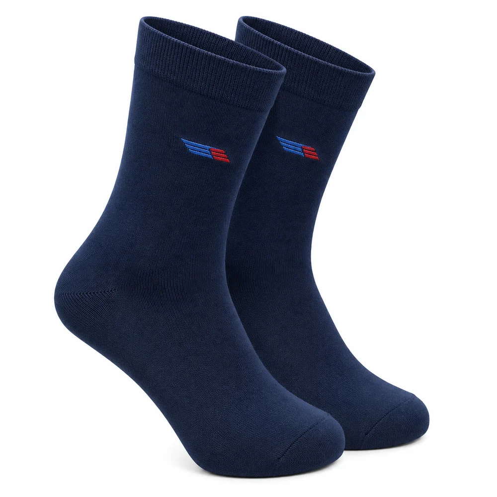 Custom Men's Polyester Non-Terry Crew Socks | Lightweight Breathable Performance Socks