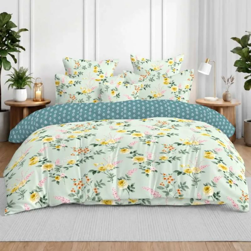 ROME COLLECTION COMFORTER SET - 4 PCS SET (1.Bedsheet ,2. Pillows, 1.Comforter)