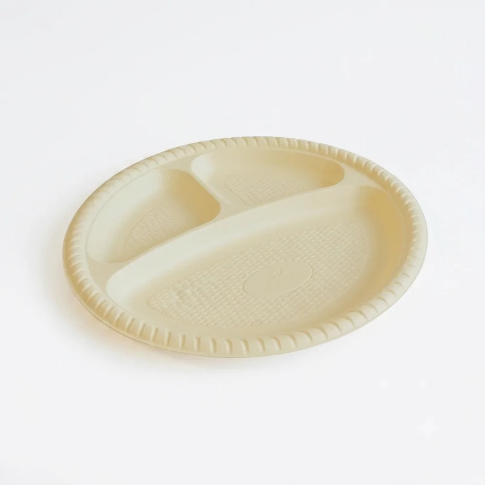 Corn Husk Compartment Plates  10, 11, 12 Sizes  3-CP & 4-CP Heavy-Duty  Wholesale Supply  MOQ 1000
