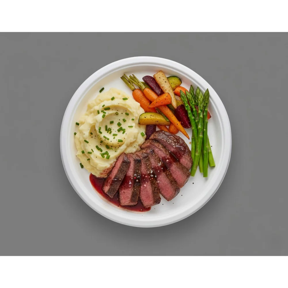 Round Bagasse Plate Compact Profile Compostable Tableware MOQ 600