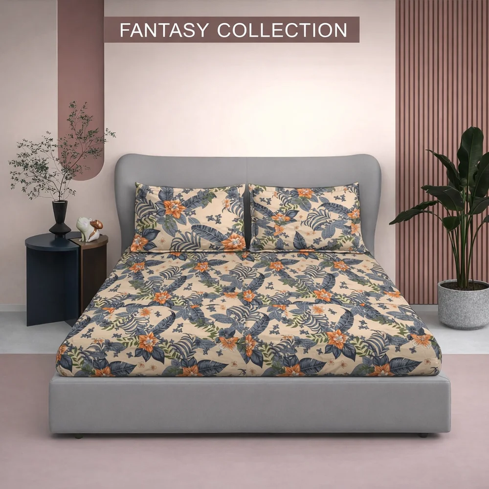 FANTASY COLLECTION KING BEDSHEET WITH 2 PILLOW COVERS