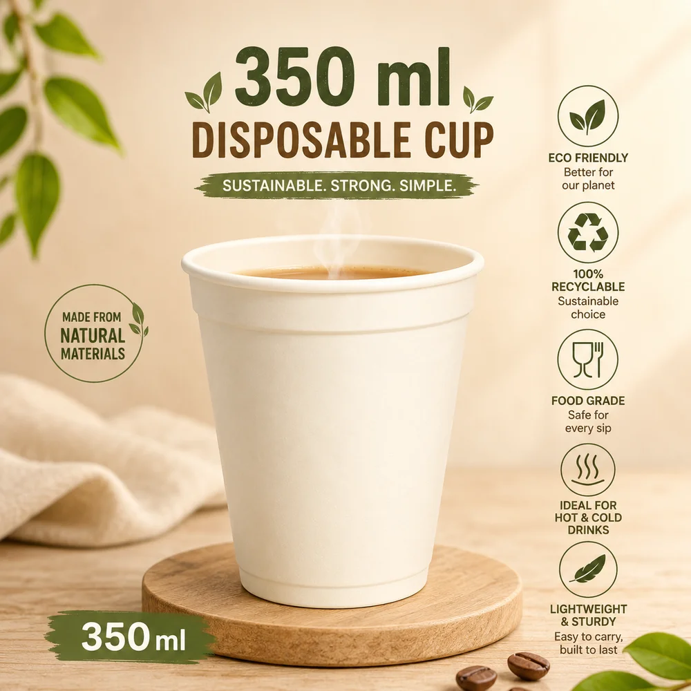 350 ml Cornstarch Cup Biodegradable Compostable Disposable Beverage Cup for Wholesale